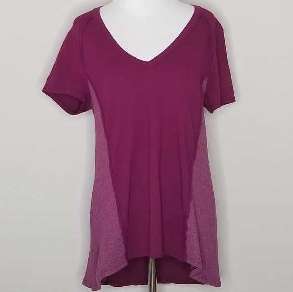 Anthropologie T. La Raspberry Short Sleeve Tunic Top XD - Picture 1 of 5